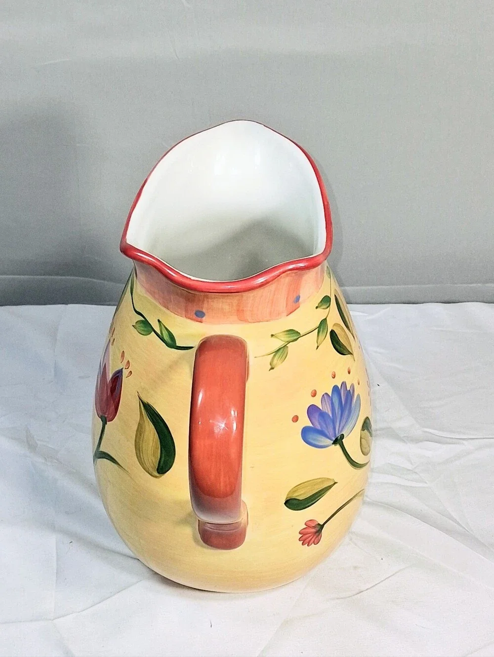 Pfaltzgraff Napoli Stoneware Mediterranean Terracota Hand Painted Pitcher
